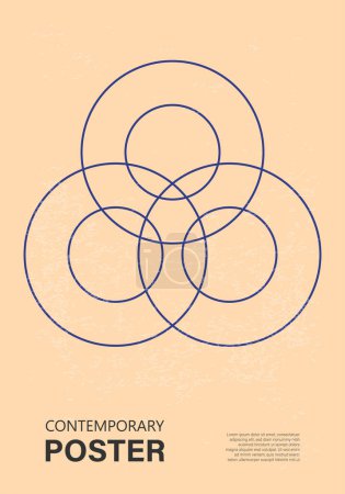 Foto de Cartel de diseño geométrico minimalista de los años 20, plantilla vectorial con elementos de formas primitivas, estilo hipster moderno - Imagen libre de derechos