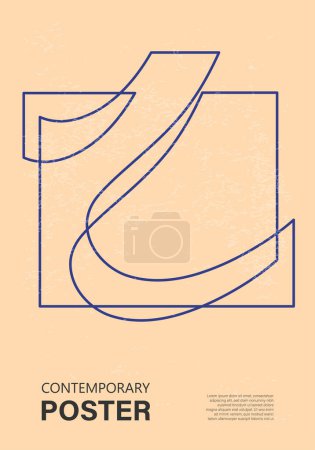 Foto de Cartel de diseño geométrico minimalista de los años 20, plantilla vectorial con elementos de formas primitivas, estilo hipster moderno - Imagen libre de derechos
