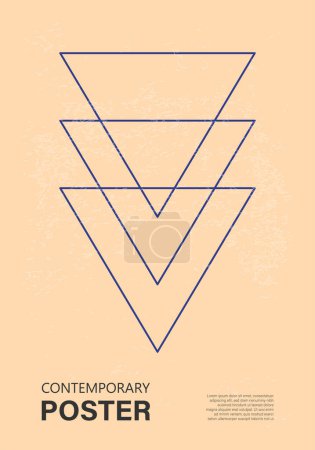 Minimal 20s geometric design poster, vector template with primitive shapes elements, modern hipster style