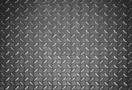 Foto de Black and white Diamond steel plate background / Diamond steel plate - Imagen libre de derechos