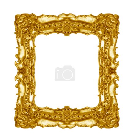 Téléchargez les photos : Cadre doré antique isolé sur fond blanc - en image libre de droit