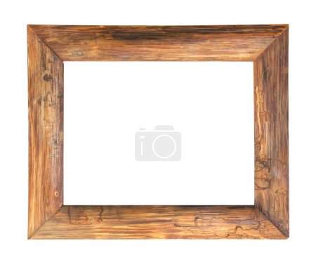 Téléchargez les photos : Cadre en bois isolé sur fond blanc - en image libre de droit
