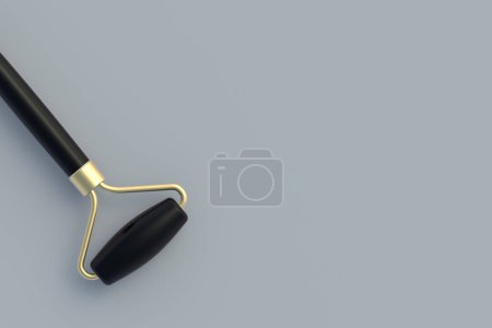 Photo for Face massage roller. Copy space. Top view. 3d render - Royalty Free Image