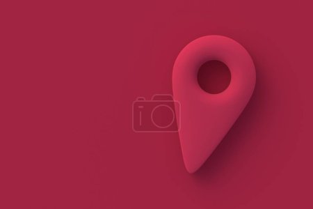 Photo for Geolocation sign of magenta on red background. Color of the year 2023. 3d render - Royalty Free Image