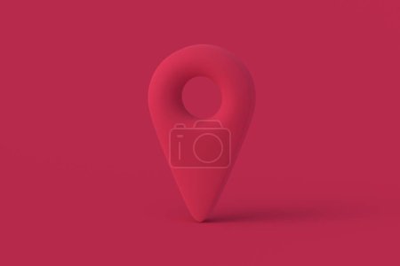 Photo for Geolocation sign of magenta on red background. Color of the year 2023. 3d render - Royalty Free Image