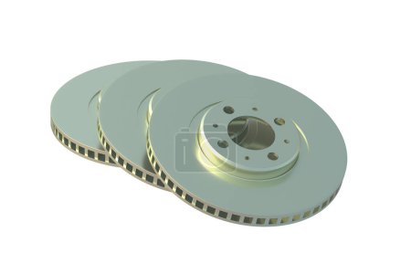 Photo for Brake disks isolated on white background. 3d render - Royalty Free Image
