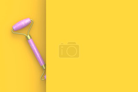 Photo for Face roller behind the wall. Copy space. 3d render - Royalty Free Image