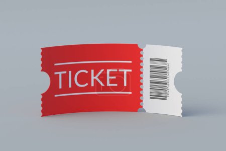 Photo for Bent ticket for cinema, theatre, show and other entertainments. 3d render - Royalty Free Image