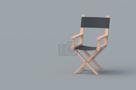 Photo for Director chair. Movie industry concept. Cinema production. Professional collapsible armchair. Movie premiere. Equipment for studio. Copy space. 3d render - Royalty Free Image
