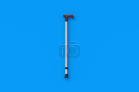 Photo for Wooden walking cane. Assistance equipment. Elegant accessory. Aristocratic style. Stick for additional support. Top view. 3d render - Royalty Free Image