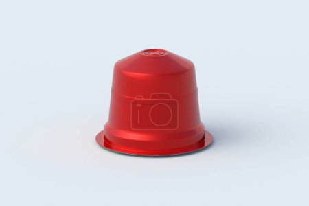 Photo for One coffee capsule on gray background. Modern decaf pods for machine. 3d render - Royalty Free Image
