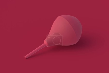 Enema of magenta on red background. 3d render