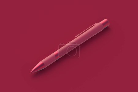 Photo for Ballpoint of magenta on red background. 3d render - Royalty Free Image