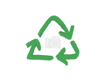 Téléchargez les photos : Une icône de recyclage dessinée à la main. Bon pour tout projet de réutilisation et zéro déchet. - en image libre de droit