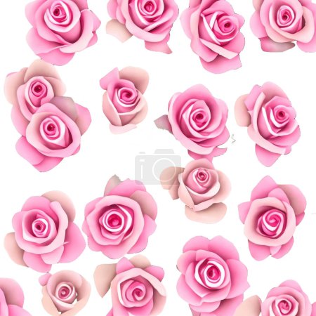 Photo for Realistic pink roses background with stunning details - Royalty Free Image