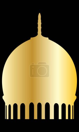 Photo for Beautiful Islamic Dome in Golden Gradient Masjid Palace Mosque Holy Place Monument Worship - Royalty Free Image