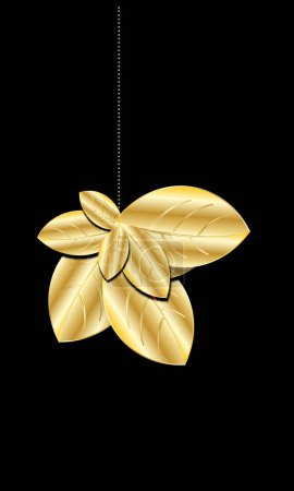 Illustration for Golden flower leaf leaves abstract background premium vector art - Royalty Free Image