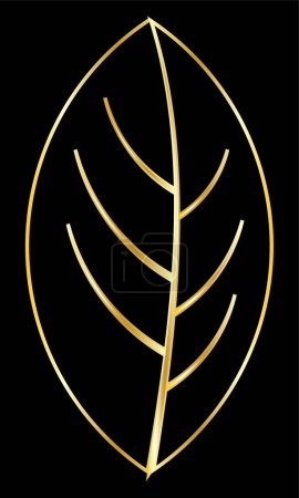 Illustration for Golden leaf branch tree pattern abstract background - Royalty Free Image