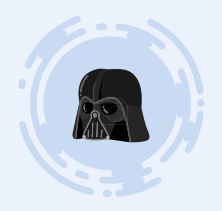 Illustration for Darth Vader helmet vector illustration for kids. Star Wars Dark costume. - Royalty Free Image