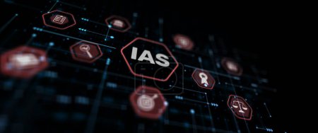 Téléchargez les photos : IAS International Accounting Standards. Financial statements mixed media. - en image libre de droit
