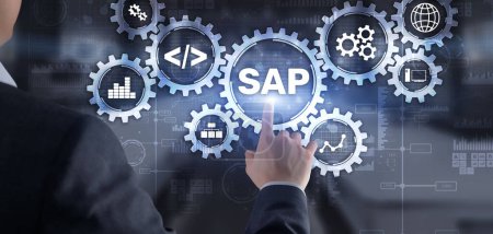Téléchargez les photos : Concept SAP System Automation sur écran virtuel. - en image libre de droit