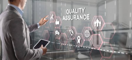 Quality Assurance ISO DIN Service Guarantee Standard Retail Concept.