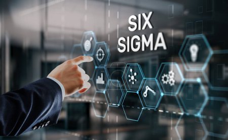 Téléchargez les photos : Six Sigma. Concept de gestion visant à améliorer la qualité du travail d'une organisation ou d'une unité distincte. - en image libre de droit