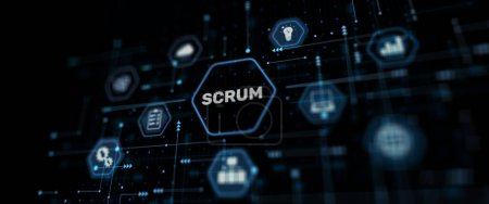 Photo for Scrum process software development outline concept. - Royalty Free Image
