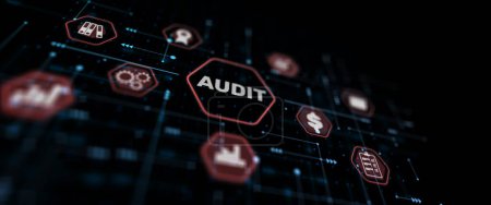 Téléchargez les photos : Audit Auditor Financial service compliance concept. Abstract background. - en image libre de droit