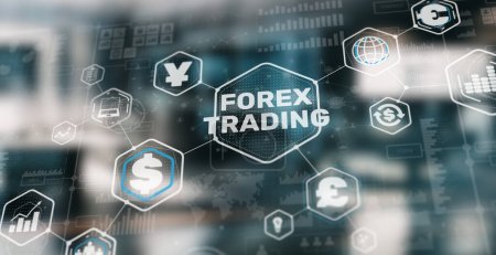 Téléchargez les photos : Concept de trading Forex. Commerce et conseil en ligne. Contexte financier. - en image libre de droit