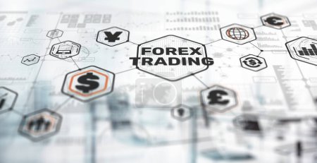 Téléchargez les photos : Concept de trading Forex. Commerce et conseil en ligne. Contexte financier. - en image libre de droit