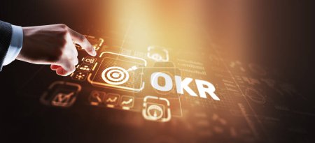 Téléchargez les photos : Objectifs et principaux résultats OKR. Méthodes de gestion de projet. - en image libre de droit