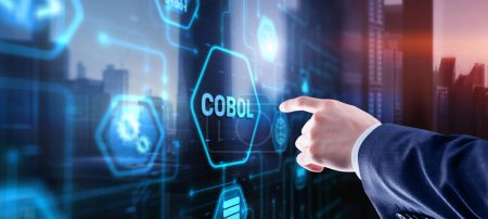 Téléchargez les photos : Cobol. Common Business Oriented Language. Computer programming language designed for business use. - en image libre de droit