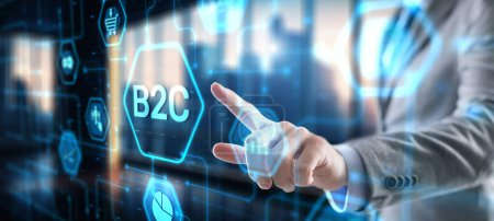 Téléchargez les photos : Concept B2C business to consumer 2024 sur écran virtuel. - en image libre de droit