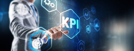 Photo for Key Performance Indicator. KPI. Businessman offer KPI success conception. - Royalty Free Image