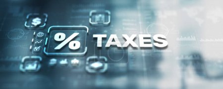 Government taxes and calculation tax return concept. Tax and Vat concept. VAT income tax and property tax.