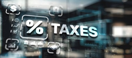 Government taxes and calculation tax return concept. Tax and Vat concept. VAT income tax and property tax.