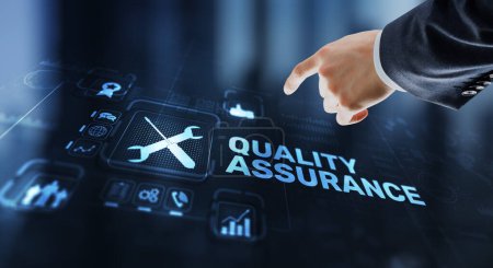 Téléchargez les photos : Assurance qualité ISO DIN Service Guarantee Standard Retail Concept. - en image libre de droit