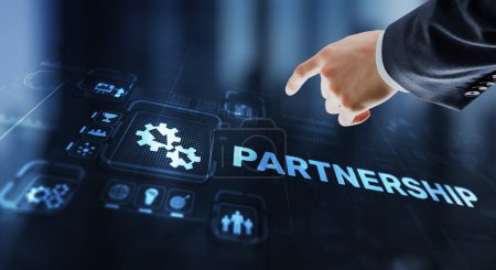 Partnership of companies. Collaboration. Business Technology Internet concept.