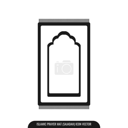 Ilustración de The best Prayer rug icon or islamic prayer mat icon or sajadah icon. Traditional Islamic equipment in simple flat icon vector illustration. Editable graphic resources for many purposes. - Imagen libre de derechos