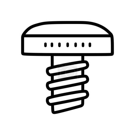 Téléchargez les illustrations : The best Screw outline icon, screw head binding undercut. Vector illustration of Metal Construction Hardware in trendy style. Such as bolts, nuts, screws, lock washer, roofing screw, furniture euro screw. Editable graphic resources for many purposes. - en licence libre de droit