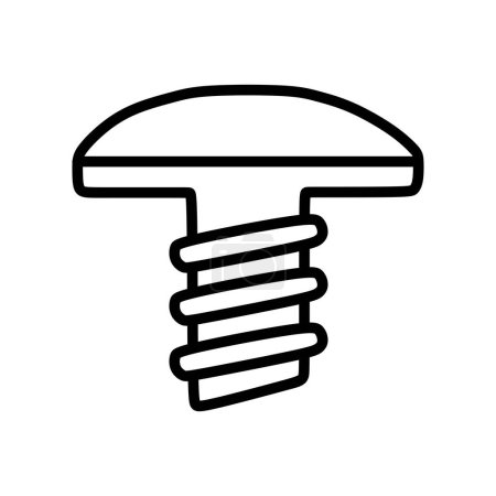Téléchargez les illustrations : The best Screw outline icon, screw head binding. Vector illustration of Metal Construction Hardware in trendy style. Such as bolts, nuts, screws, lock washer, roofing screw, furniture euro screw. Editable graphic resources for many purposes. - en licence libre de droit
