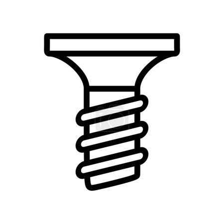 Téléchargez les illustrations : The best Screw outline icon, screw head bugle. Vector illustration of Metal Construction Hardware in trendy style. Such as bolts, nuts, screws, lock washer, pvc dowel, roofing screw, furniture euro screw. Editable graphic resources for many purposes. - en licence libre de droit