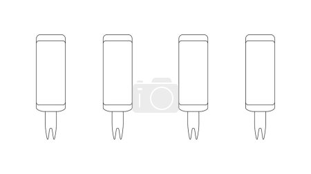Photo for The best Corn Holder or corn fork, outline flat icon, isolated on white background. Vector illustration in trendy style. Editable graphic resources for many purposes. - Royalty Free Image