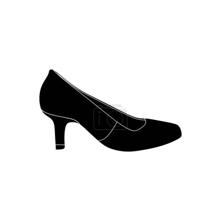 Ilustración de Zapato mujer tacón alto en color negro icono de relleno ilustración vectorial. Recursos gráficos editable de primera elección para muchos propósitos. - Imagen libre de derechos