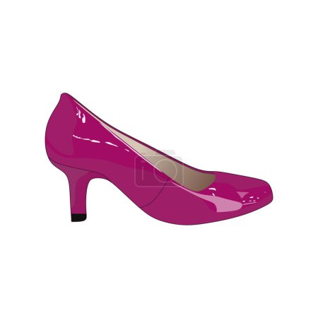 Ilustración de Zapato mujer tacón alto en color rosa brillante en plana 3d ilustración vectorial realista. Recursos gráficos editable de primera elección para muchos propósitos. - Imagen libre de derechos