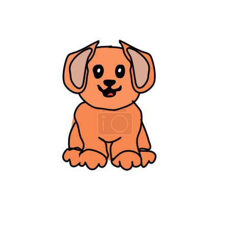 Illustration for A very simple vector cartoon image of a dog - Royalty Free Image