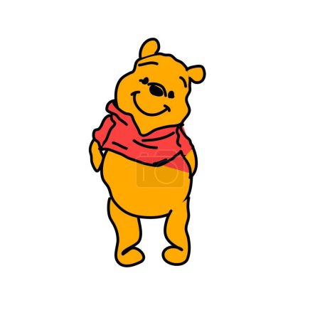 adorable standing winie the pooh cartoon 