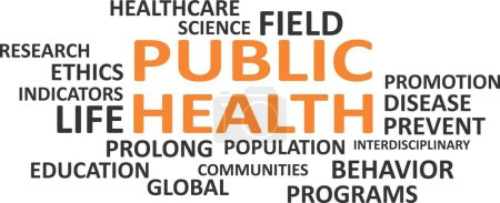 Téléchargez les illustrations : A word cloud of public health related items - en licence libre de droit