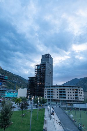 Photo for Escaldes - Engordany : 2022 October 26 : Panorama of the parish of Escaldes Engordany with its new towers, in autumn 2022. - Royalty Free Image